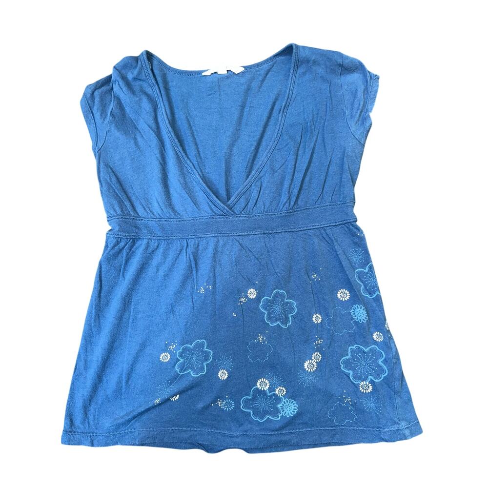 Y2K Aeropostale blue whimsy v-neck baby doll top size small - Picture 1 of 9